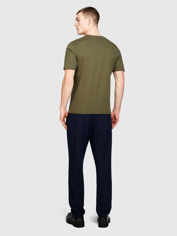 Viskoz Karışımlı Beli Lastikli Büzgü İpli Pantolon Erkek Mavi Pantolon - 324P33YYSF00C