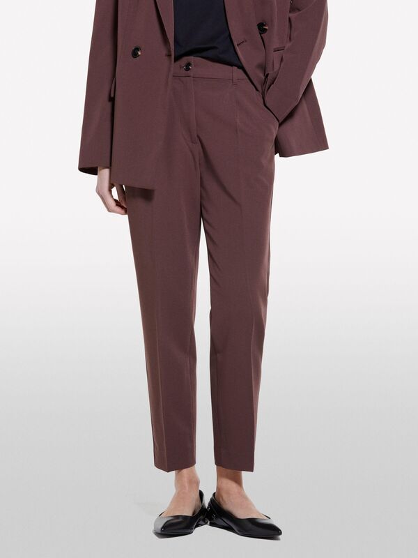 Sisley - Viskoz Karışımlı Beli Lastikli Pantolon Kadın kahverengi Pantolon - 325P4KVXL5CM7