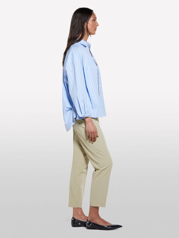 Viskoz Karışımlı Beli Lastikli Pantolon Kadın Kum Rengi Pantolon - 325P4KVXL5CM7