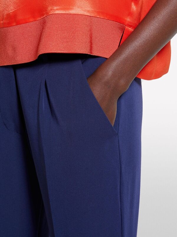 Viskoz Karışımlı Beli Lastikli Pantolon Kadın LACİVERT Pantolon - 325P4KVXL5CM7