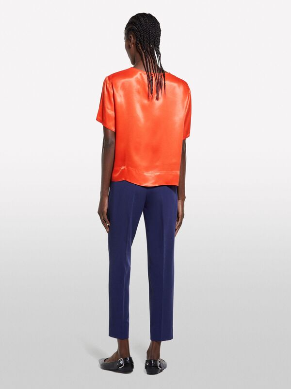 Sisley - Viskoz Karışımlı Beli Lastikli Pantolon Kadın Lacivert Pantolon - 325P4KVXL5CM7