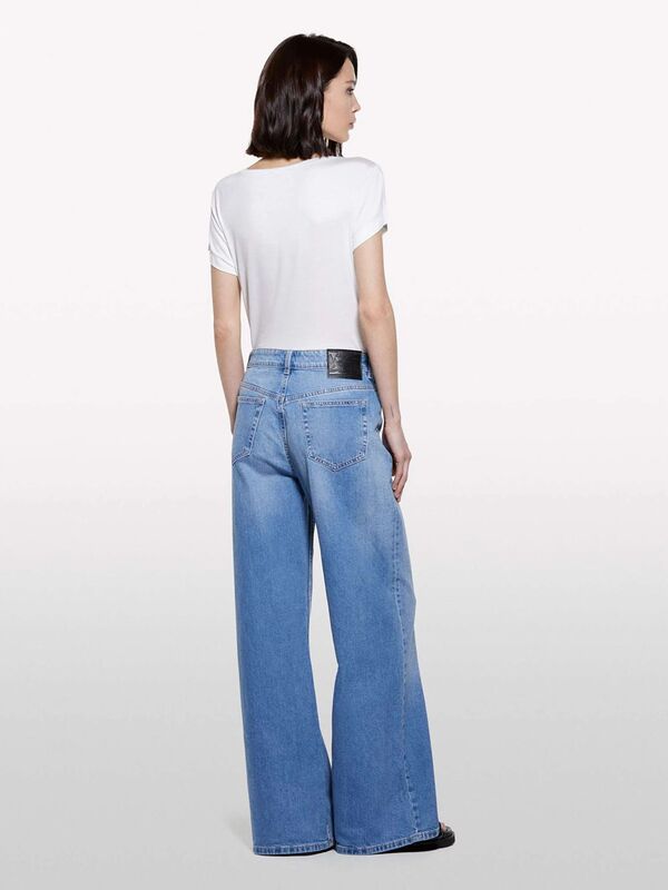 Viskoz Karışımlı Bisiklet Yaka Regular Fit T-Shirt Kadın Beyaz T-Shirt - 325P3Z12L107O