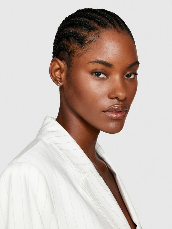 Viskoz Karışımlı Çizgili Çift Düğmeli Blazer Ceket Kadın Siyah Mix Ceket - 324P2PIKLW020