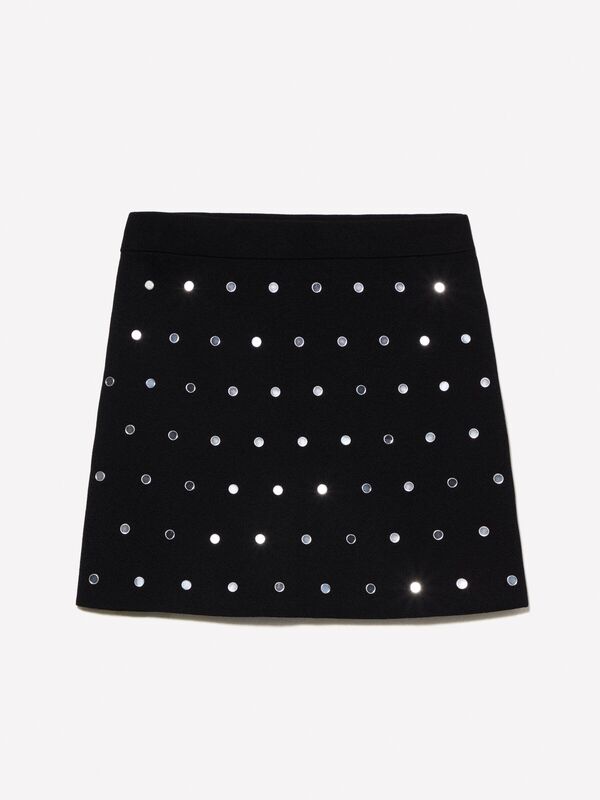 Viskoz Karışımlı Dar Kesim Mini Etek Kadın Siyah Etek - 324A1MNPM000D