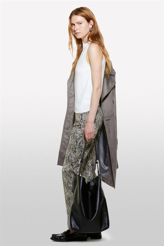 Viskoz Karışımlı Fitilli Halter Yaka Üst Kadın Bej T-Shirt - 324A17Q3MH00D