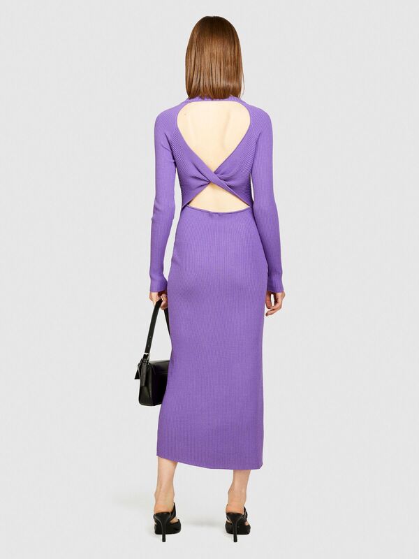 Viskoz Karışımlı Geniş Yaka Reglan Kol Uzun Elbise Kadın 3M1 Elbise - 324P1B7YMV00M