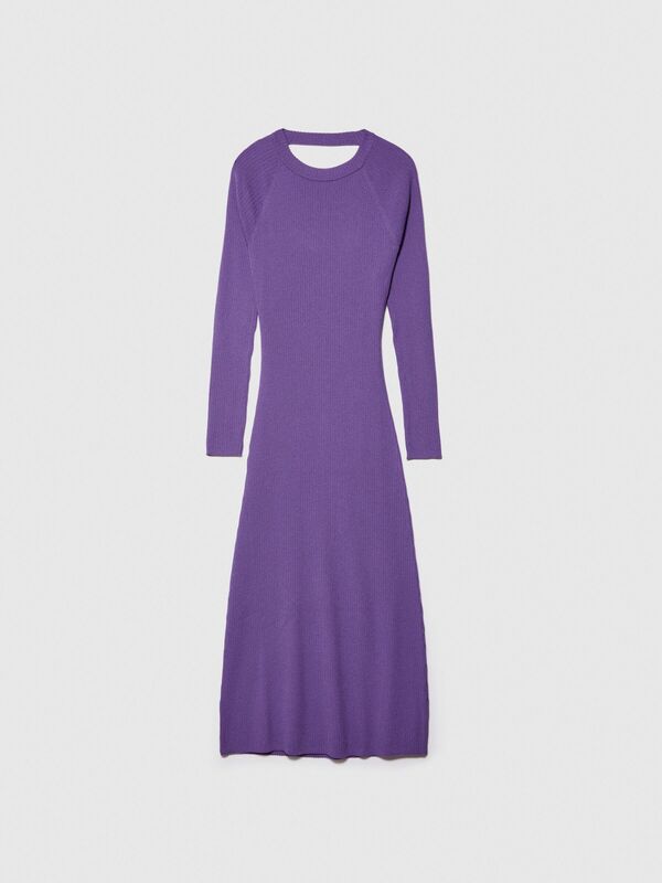 Viskoz Karışımlı Geniş Yaka Reglan Kol Uzun Elbise Kadın 3M1 Elbise - 324P1B7YMV00M