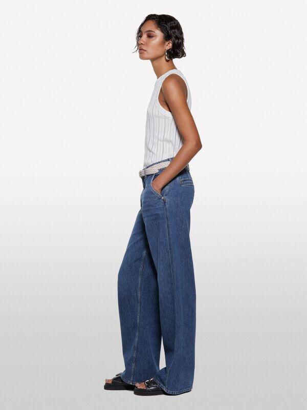 Viskoz Karışımlı Halter Yaka Slim Fit Atlet Kadın Beyaz Atlet - 325P31WELH00X