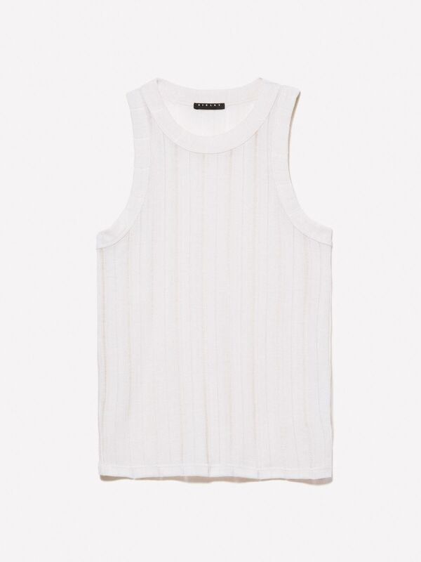 Viskoz Karışımlı Halter Yaka Slim Fit Atlet Kadın Beyaz Atlet - 325P31WELH00X