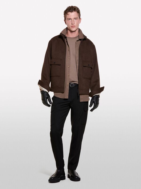 Viskoz Karışımlı Kargo Jogger Pantolon Erkek Siyah Mix Pantolon - 324A4NGUSF04O