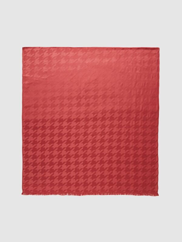 Viskoz Karışımlı Kazayağı Desenli Şal Kadın Mor Şal - 323A6OOFWU01G