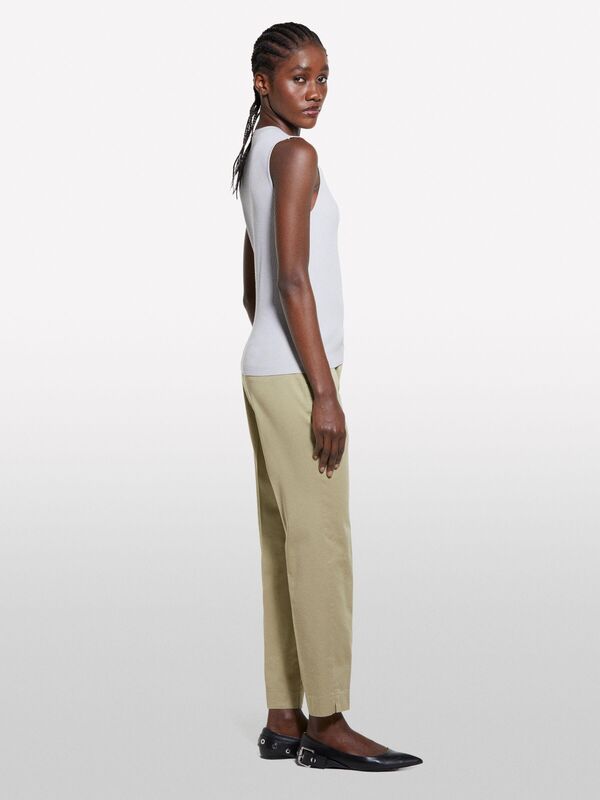 Viskoz Karışımlı Kolsuz Slim Fit Triko Bluz Kadın Gri Bluz - 325P17Q3M105S