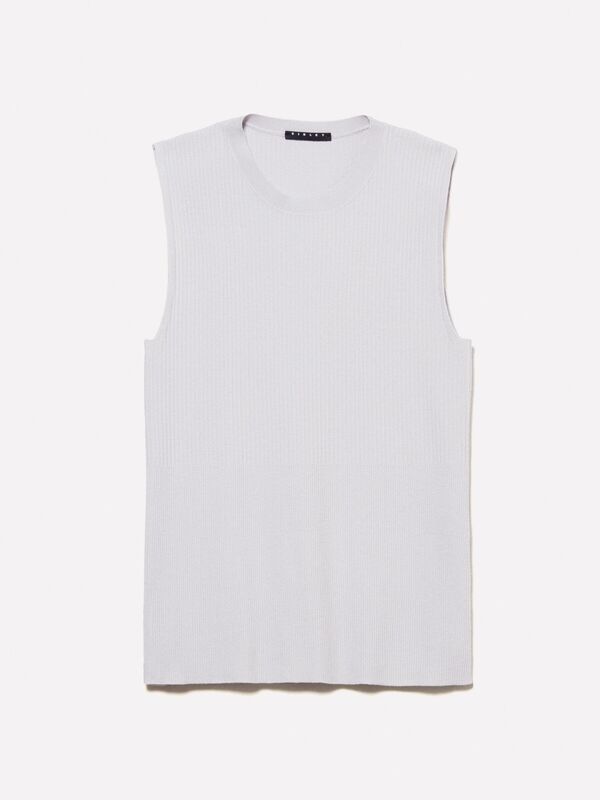 Viskoz Karışımlı Kolsuz Slim Fit Triko Bluz Kadın Gri Bluz - 325P17Q3M105S