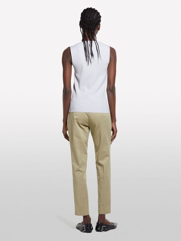 Viskoz Karışımlı Kolsuz Slim Fit Triko Bluz Kadın Gri Bluz - 325P17Q3M105S