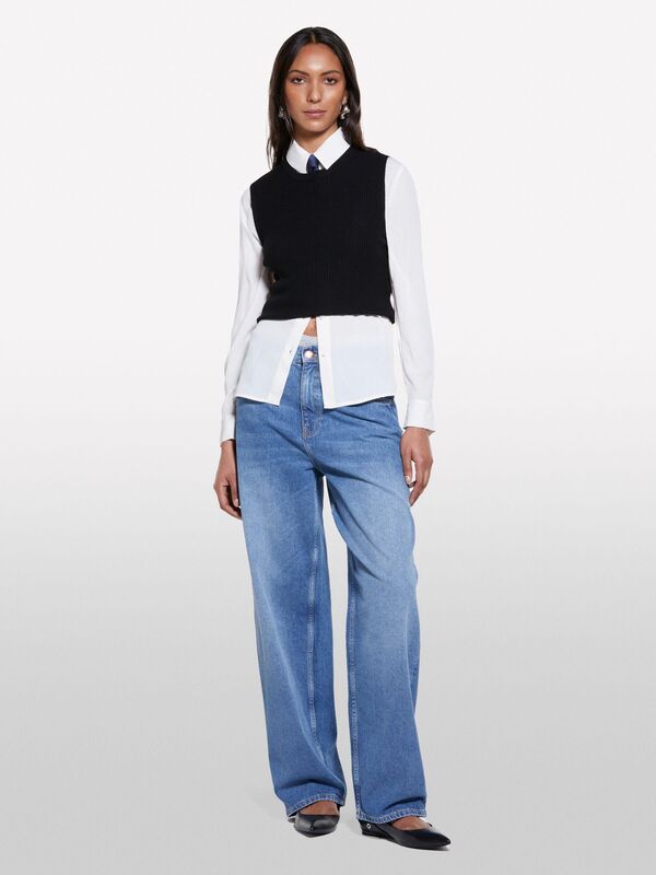 Viskoz Karışımlı Kolsuz Slim Fit Triko Bluz Kadın Siyah Bluz - 325P17Q3M105S