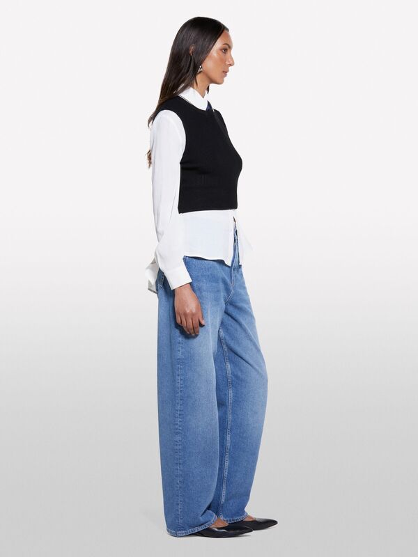 Viskoz Karışımlı Kolsuz Slim Fit Triko Bluz Kadın Siyah Bluz - 325P17Q3M105S