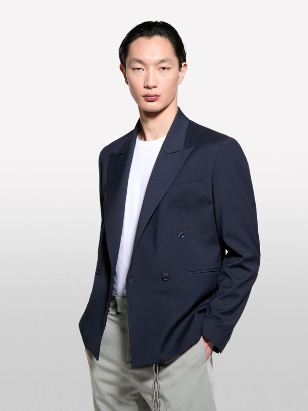 Viskoz Karışımlı Kruvaze Regular Fit Blazer Ceket Erkek Bej Ceket - 325P2TBJSW028