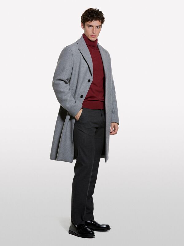 Sisley - Viskoz Karışımlı Logo Detaylı Özel Dikim Chino Pantolon Erkek Siyah Pantolon - 325A4SDDSF05K