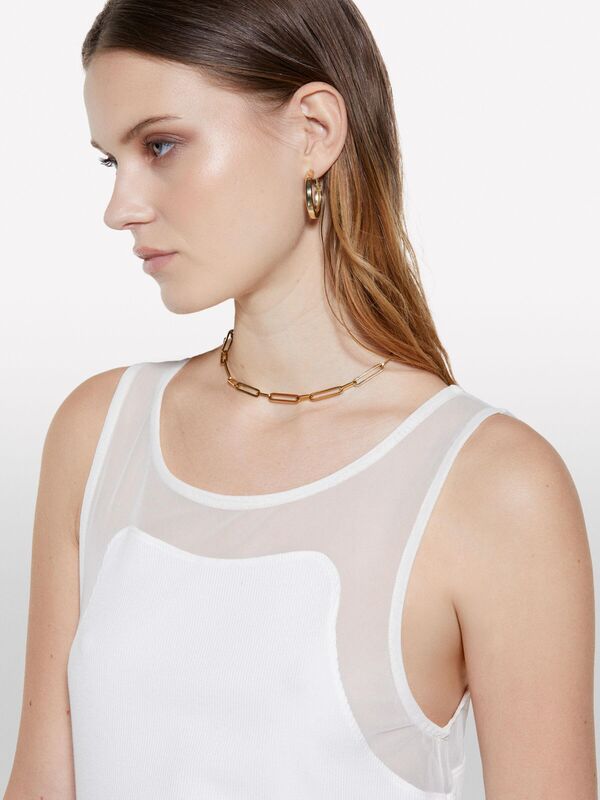 Viskoz Karışımlı Nervürlü Jarse Slim Fit Atlet Kadın Beyaz Atlet - 325P3Y61LH00Z