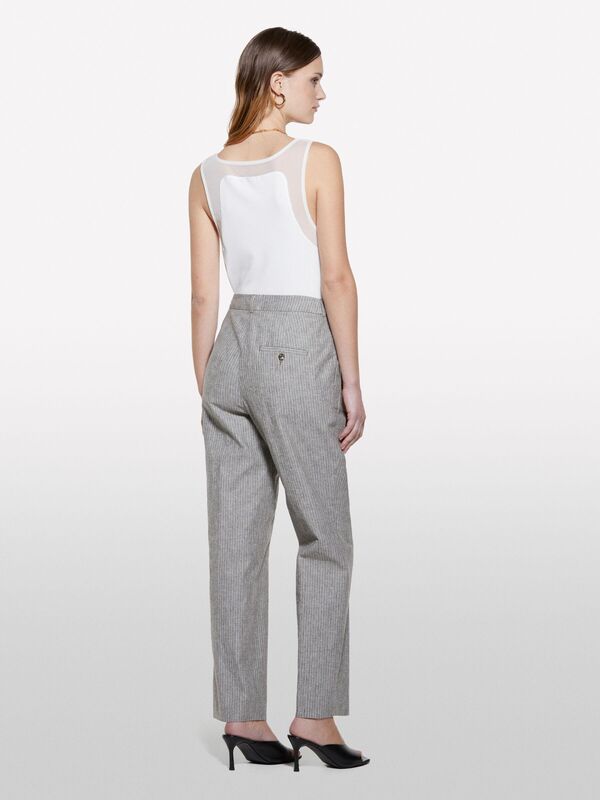 Viskoz Karışımlı Nervürlü Jarse Slim Fit Atlet Kadın Beyaz Atlet - 325P3Y61LH00Z