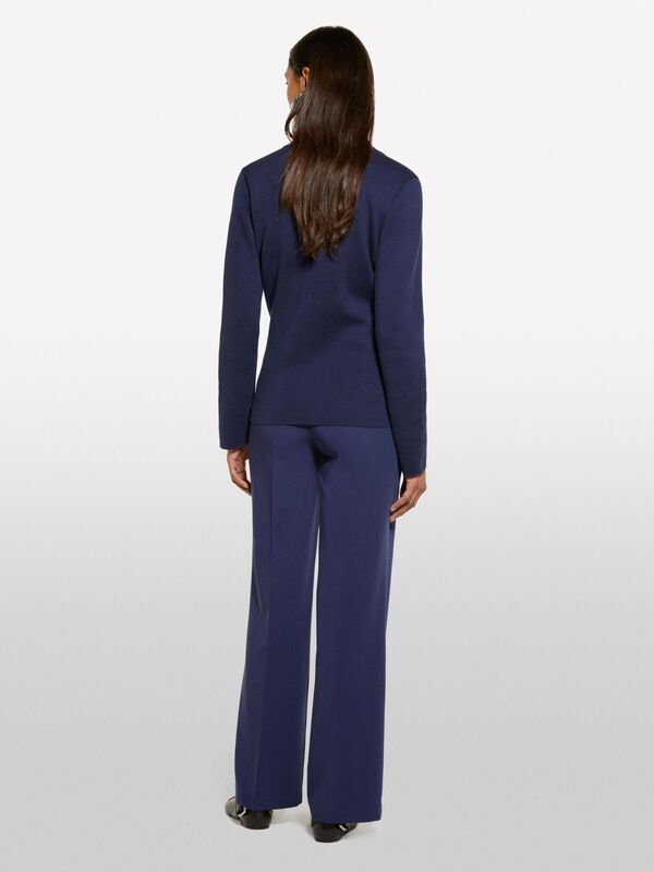 Sisley - Viskoz Karışımlı Normal Bel Bol Paça Pantolon Kadın LACİVERT Pantolon - 325P4KVXLF02I