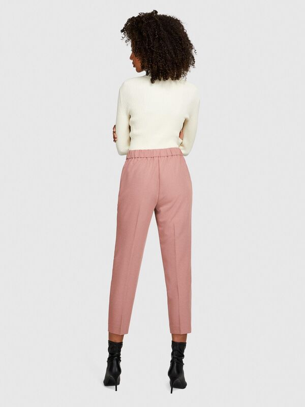 Viskoz Karışımlı Normal Bel Esnek Jogger Pantolon Kadın Kahverengi Pantolon - 323A4KVXL5CM7