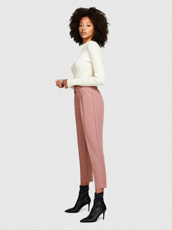 Viskoz Karışımlı Normal Bel Esnek Jogger Pantolon Kadın Kahverengi Pantolon - 323A4KVXL5CM7