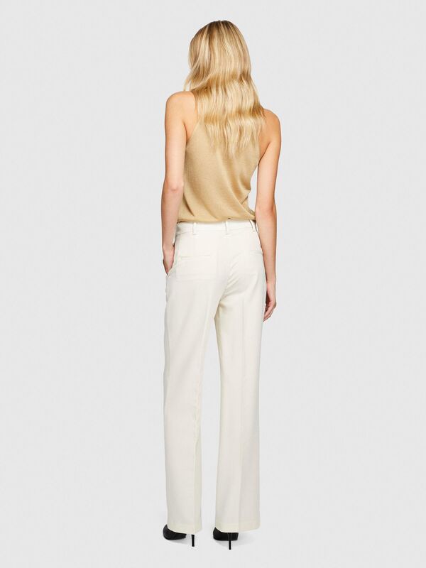 Viskoz Karışımlı Normal Bel Esnek Palazzo Pantolon Kadın Bej Pantolon - 323A4KVXLF02I