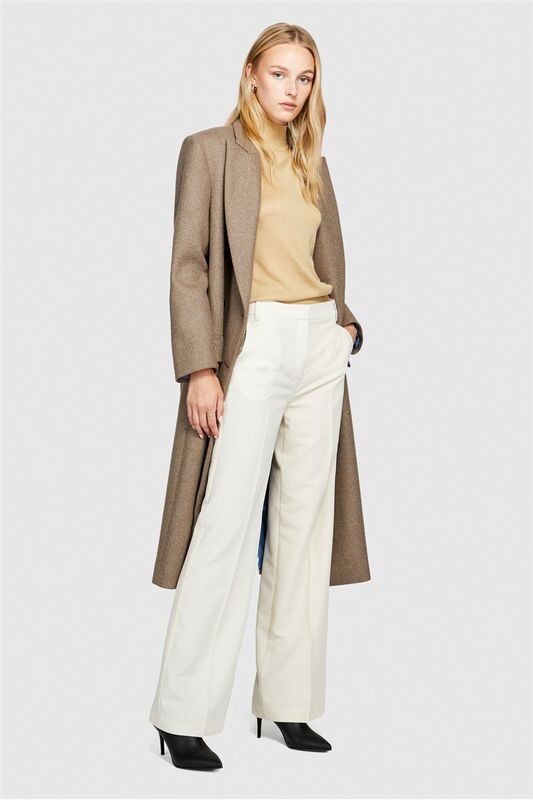 Viskoz Karışımlı Normal Bel Esnek Palazzo Pantolon Kadın Bej Pantolon - 323A4KVXLF02I