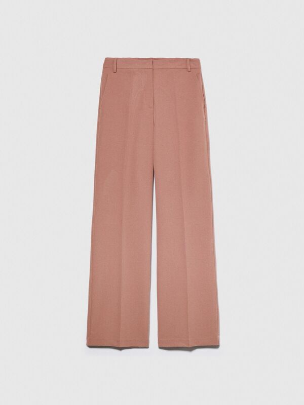 Viskoz Karışımlı Normal Bel Esnek Palazzo Pantolon Kadın Kahverengi Pantolon - 323A4KVXLF02I