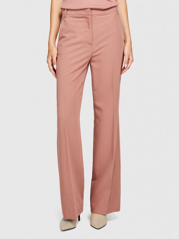 Viskoz Karışımlı Normal Bel Esnek Palazzo Pantolon Kadın Kahverengi Pantolon - 323A4KVXLF02I