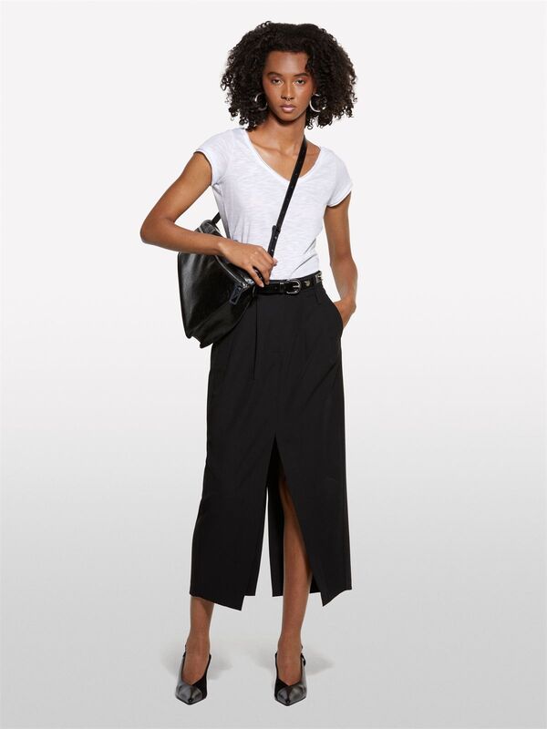 Viskoz Karışımlı Pileli Streç Pantolon Kadın Siyah Pantolon - 325A4KVXL002W