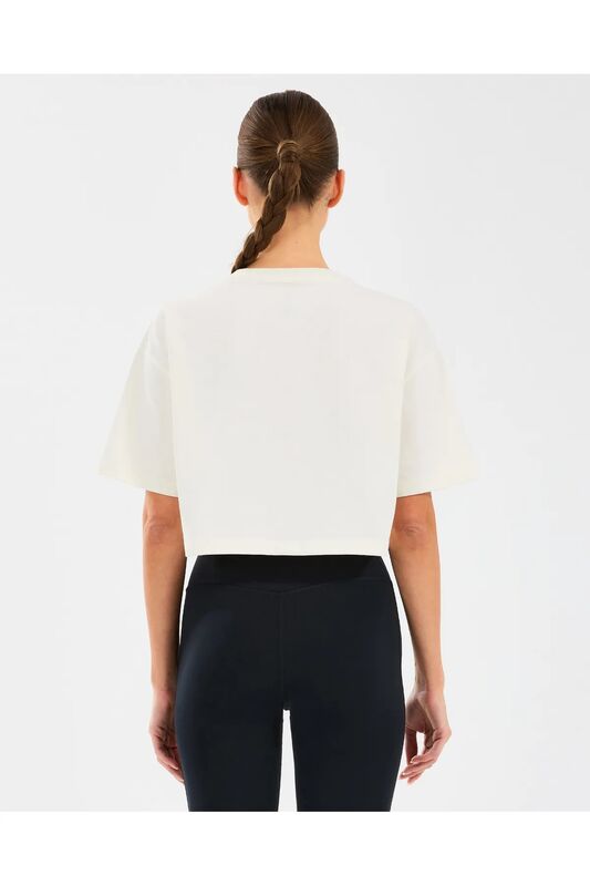 W Crop Fit Graphic Tee T-Shirt Kadın Beyaz T-Shirt - S2510147