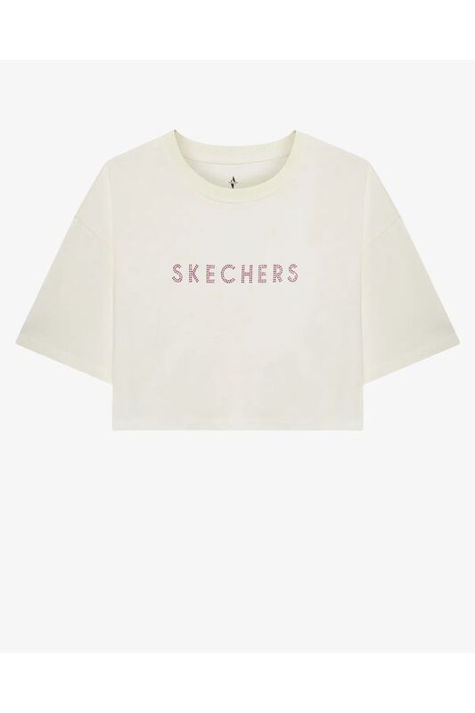 W Crop Fit Graphic Tee T-Shirt Kadın Beyaz T-Shirt - S2510147