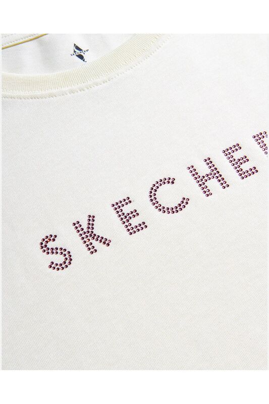 W Crop Fit Graphic Tee T-Shirt Kadın Beyaz T-Shirt - S2510147