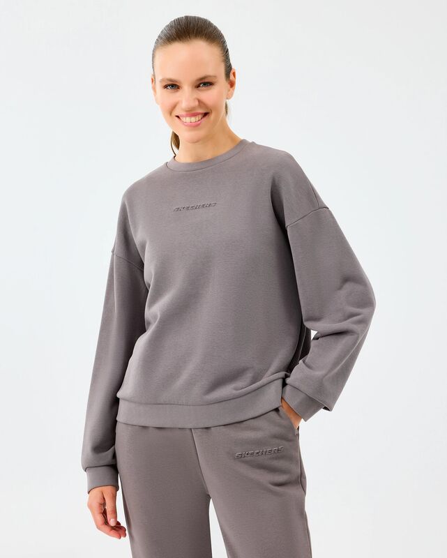 Skechers - W Essential Crewneck Sweatshirt Kadın Gri Sweatshirt - S2610011