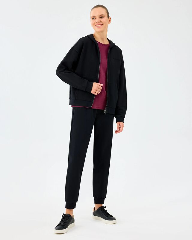 W Essential Full Zip Sweatshirt Kadın Siyah Sweatshirt - S2610016