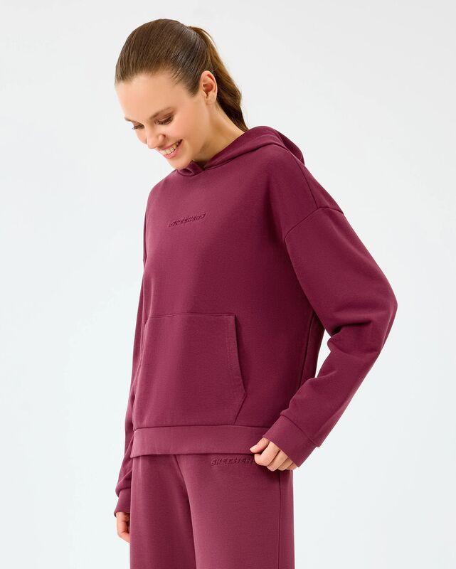 W Essential Hoodie Sweatshirt Kadın Bordo Sweatshirt - S2610013