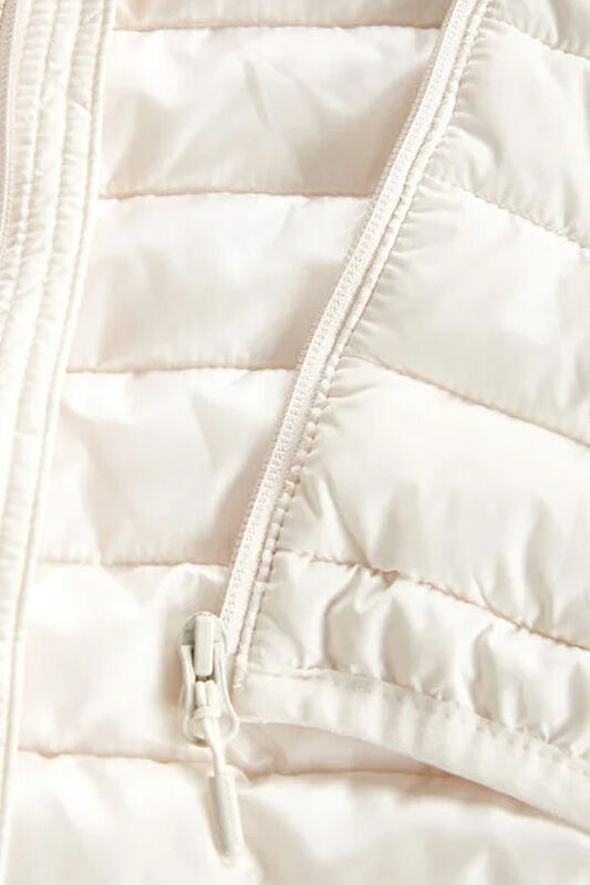 W ESSential Midi Length Hooded Jacket Kadın Beyaz Mont - S212276