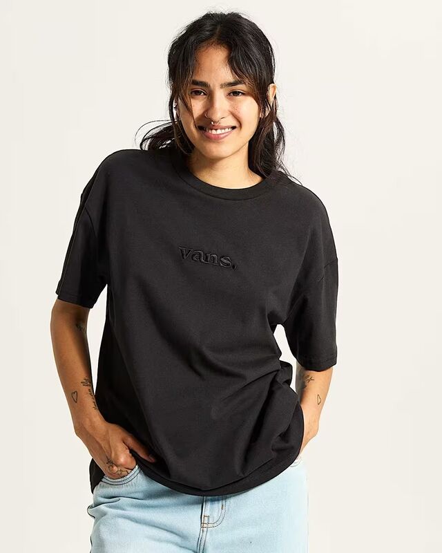 Vans - W ESSENTIAL OS TEE Kadın Siyah T-Shirt - VN000RAN