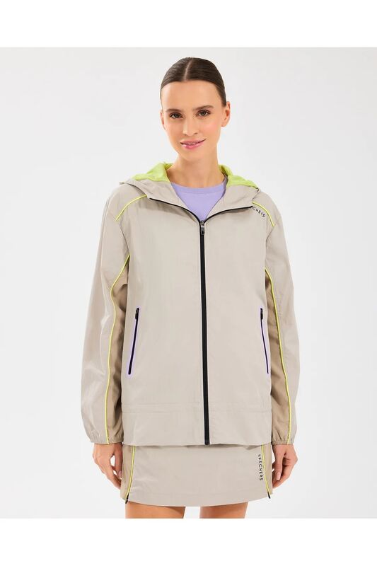 Skechers - W Fullzip Jacket Kadın Beyaz Sweatshirt - S2510116