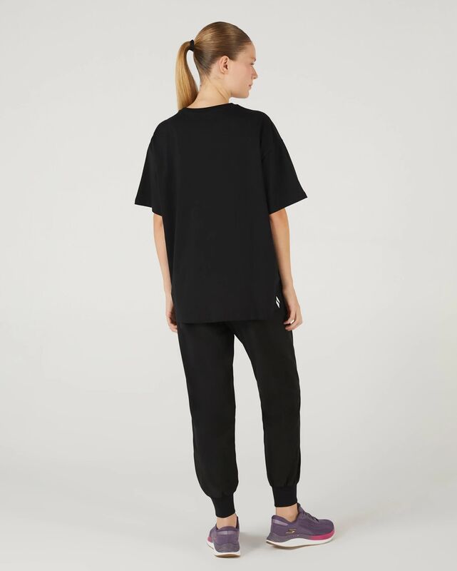 W Graphic Tee Heavy Weight Oversize T-Shirt Kadın Siyah T-Shirt - SKS242141