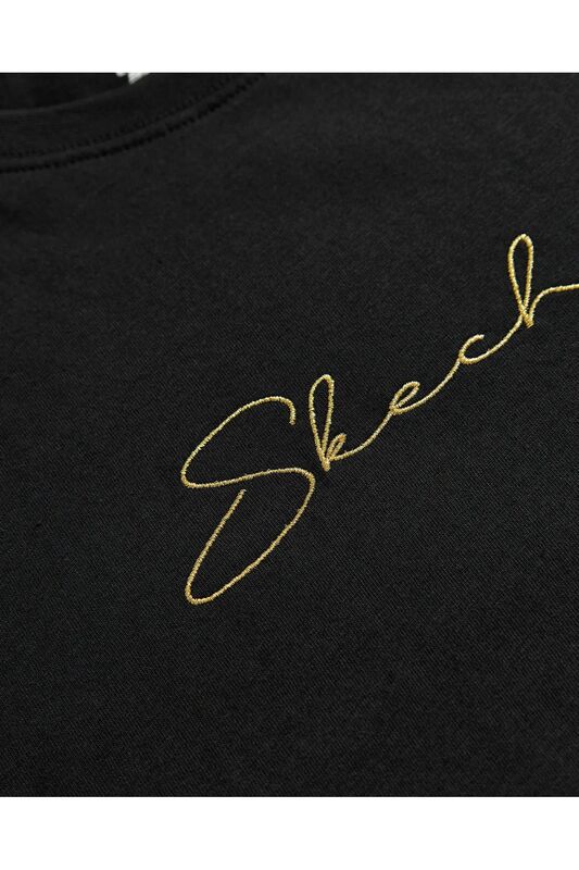 W Graphic Tee Light Weight Regular T-Shirt Kadın Siyah T-Shirt - SKS242166