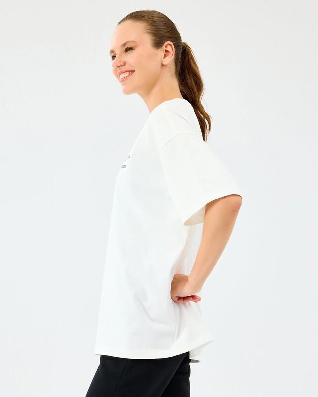 W Heavy Fabric T-Shirt Kadın Beyaz T-Shirt - S2520182