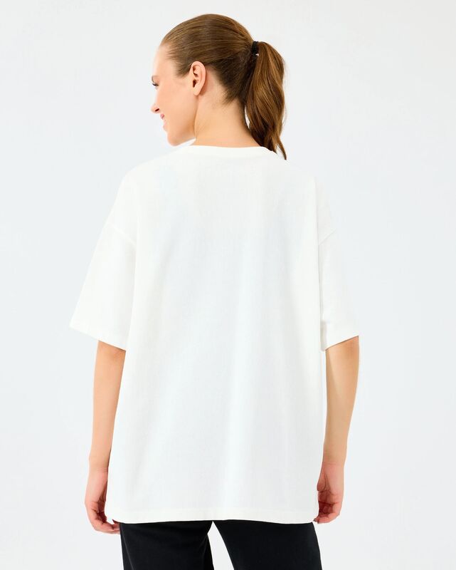 W Heavy Fabric T-Shirt Kadın Beyaz T-Shirt - S2520182