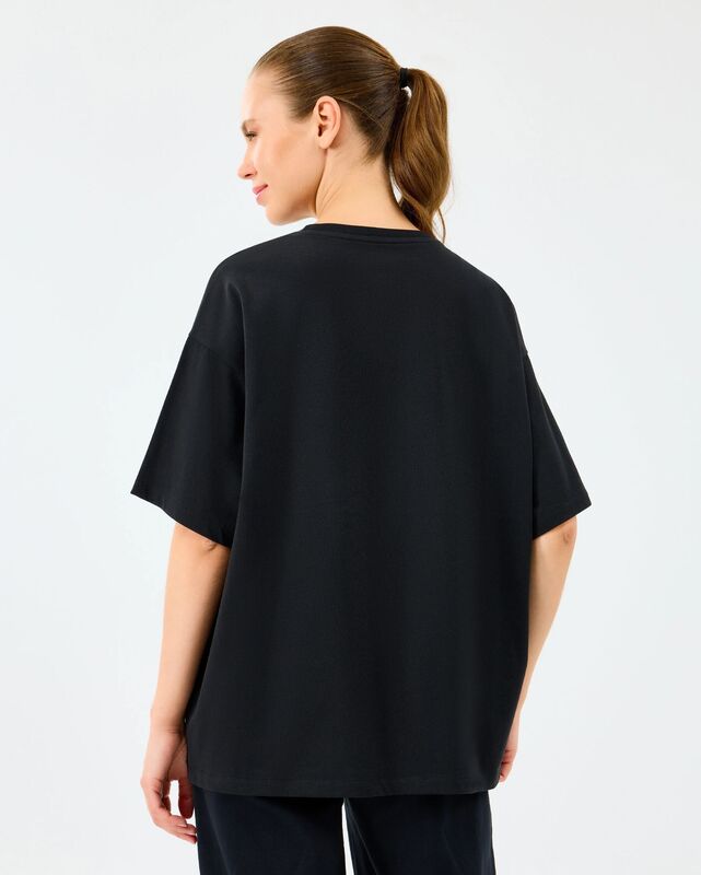 W Heavy Fabric T-Shirt Kadın Siyah T-Shirt - S2520179
