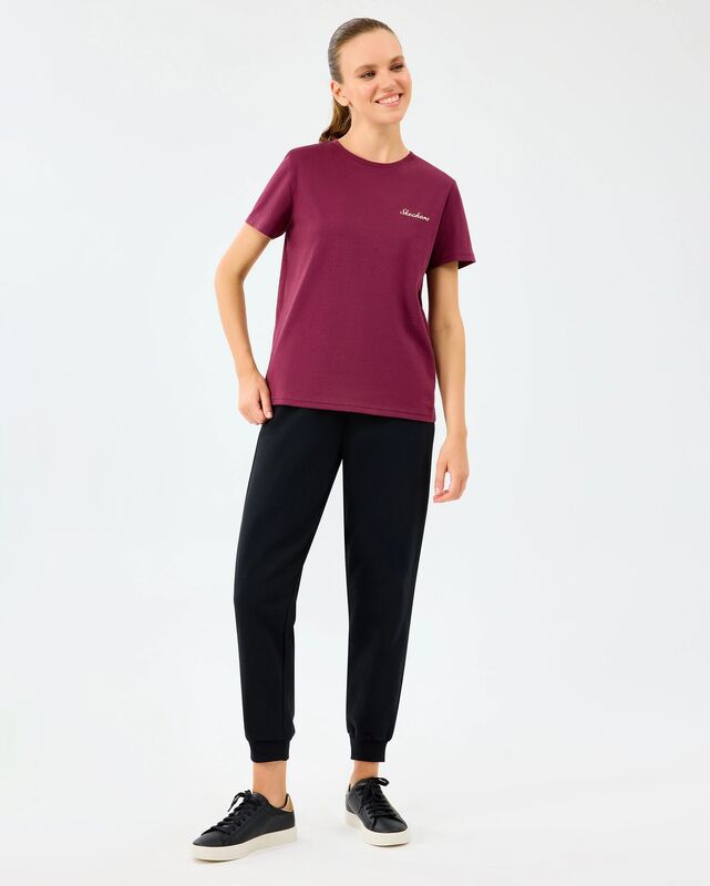 W Light Fabric T-Shirt Kadın Bordo T-Shirt - S2520239