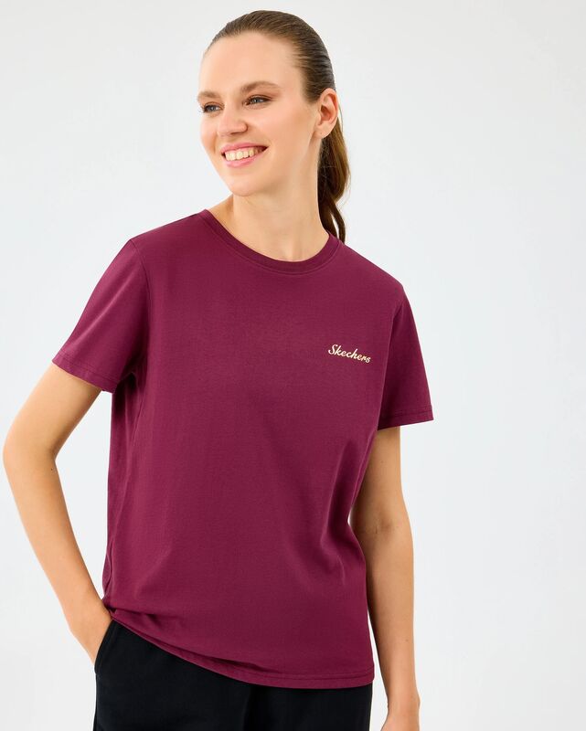 W Light Fabric T-Shirt Kadın Bordo T-Shirt - S2520239