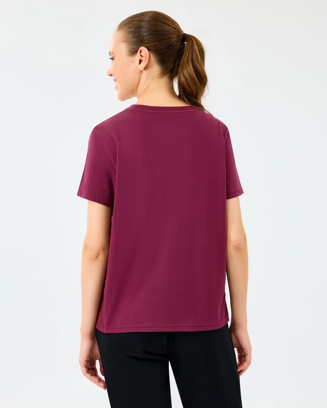 W Light Fabric T-Shirt Kadın Bordo T-Shirt - S2520239