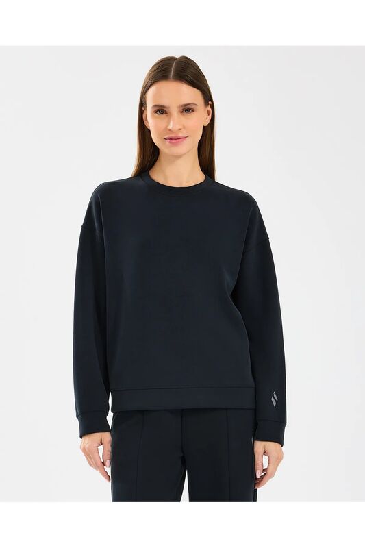 W Lounge Loose Crew Neck Sweatshirt Kadın Siyah Sweatshirt - S2510052